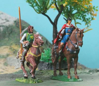 #8802 Gawain und #8801 Eisenherz zu Pferd